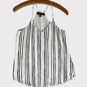 Jasmine & Juliana Womens XS Black White Stripe Polyester Top Spaghetti Strap